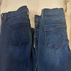 Express Women's Skinny Jeans in Dark and Medium Blue